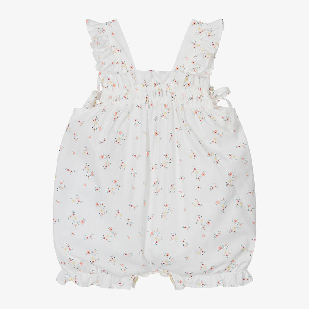 Paloma de la O-Baby Girls Ivory Floral Cotton Shortie | Childrensalon Outlet