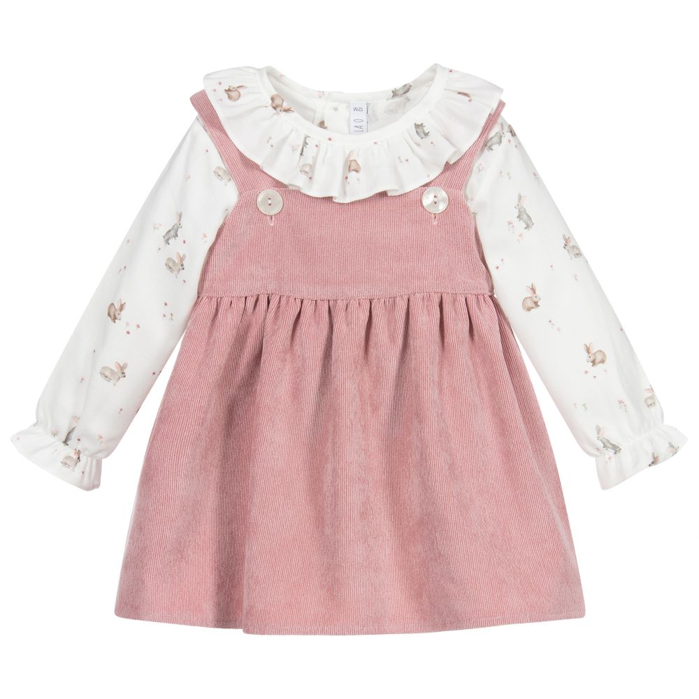 Paloma de la O - Baby Girls Pink Dress Set  | Childrensalon