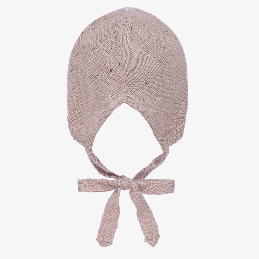 Paloma de la O-قبعة بونيه مزيج قطن محبوك لون بنفسجي للمولودات | Childrensalon Outlet