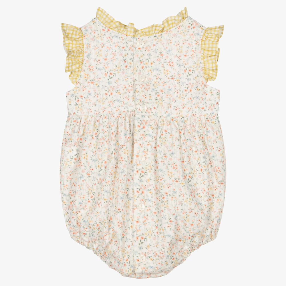 Paloma de la O-Белый хлопковый песочник в цветочек | Childrensalon Outlet