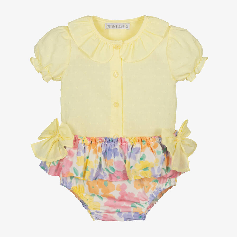 Yellow floral shorts hotsell