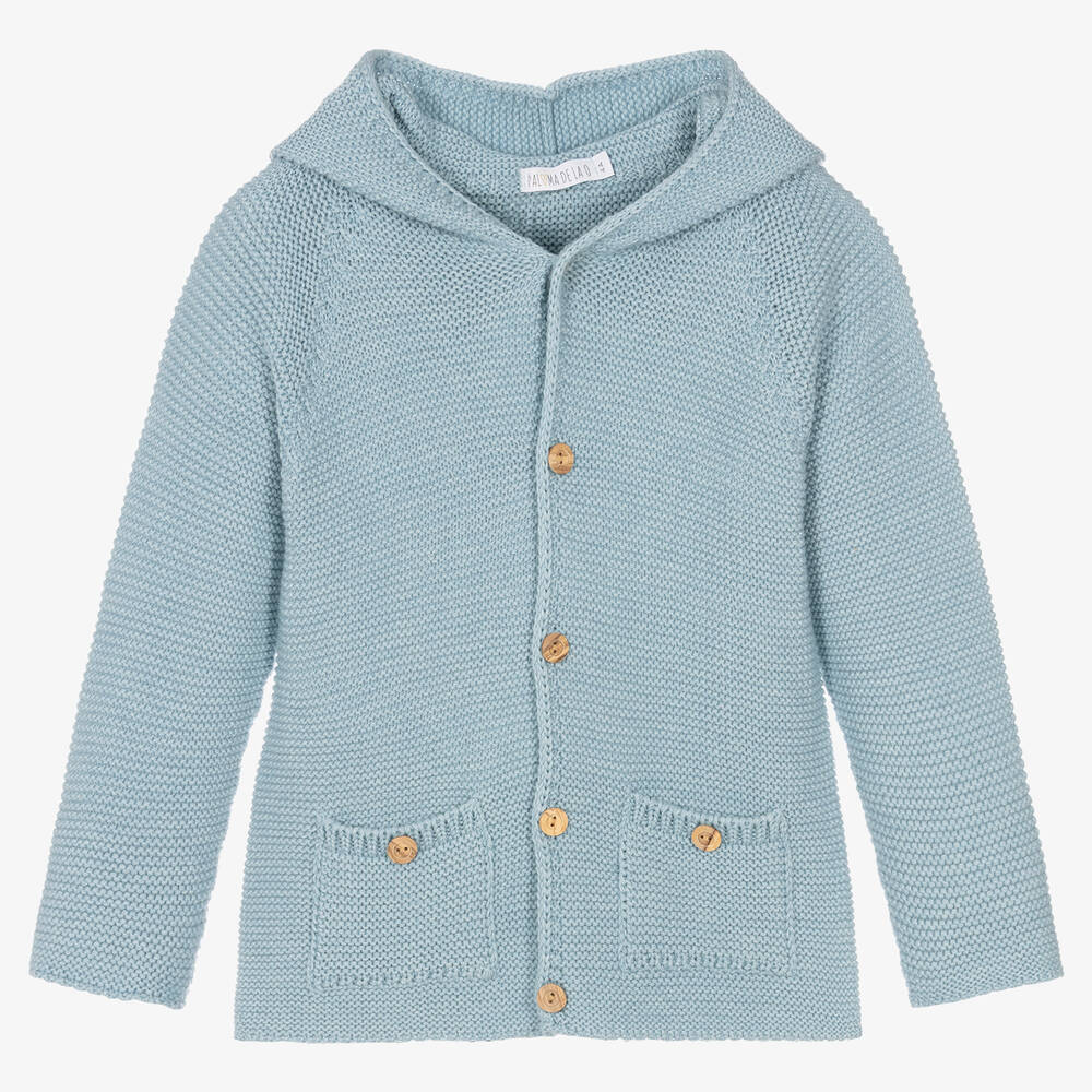 Paloma de la O - Blaue Strickjacke mit Kapuze | Childrensalon