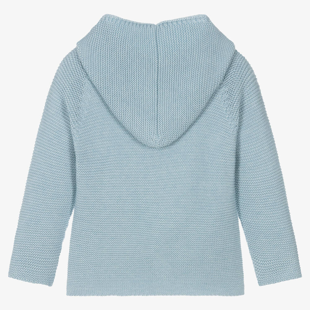 Paloma de la O-Blue Hooded Knit Cardigan | Childrensalon Outlet
