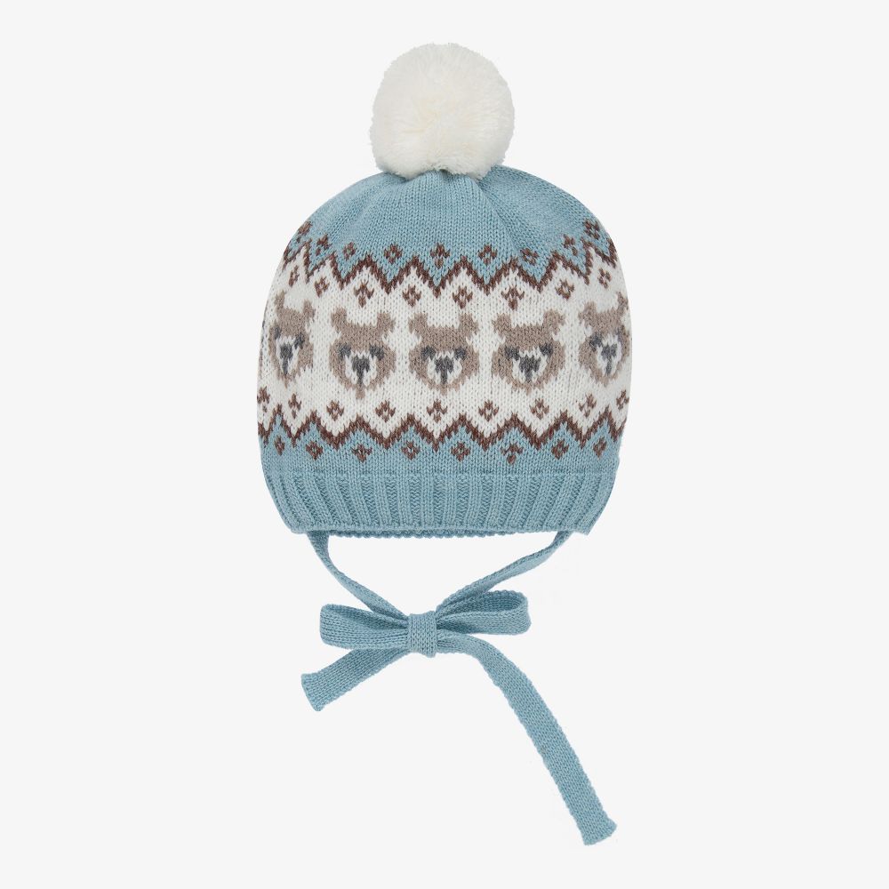 Paloma de la O - Blue Knitted Bear Hat | Childrensalon
