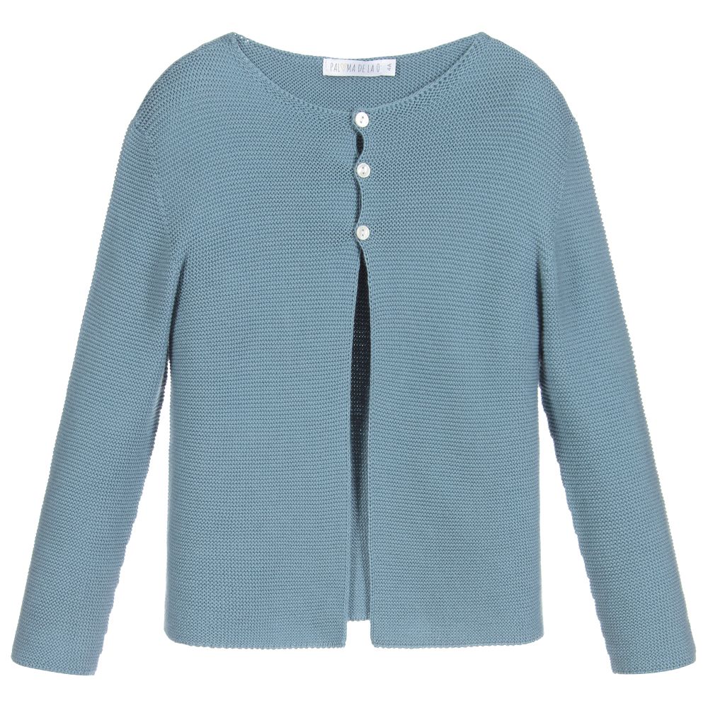 Paloma de la O - Cardigan bleu en maille | Childrensalon