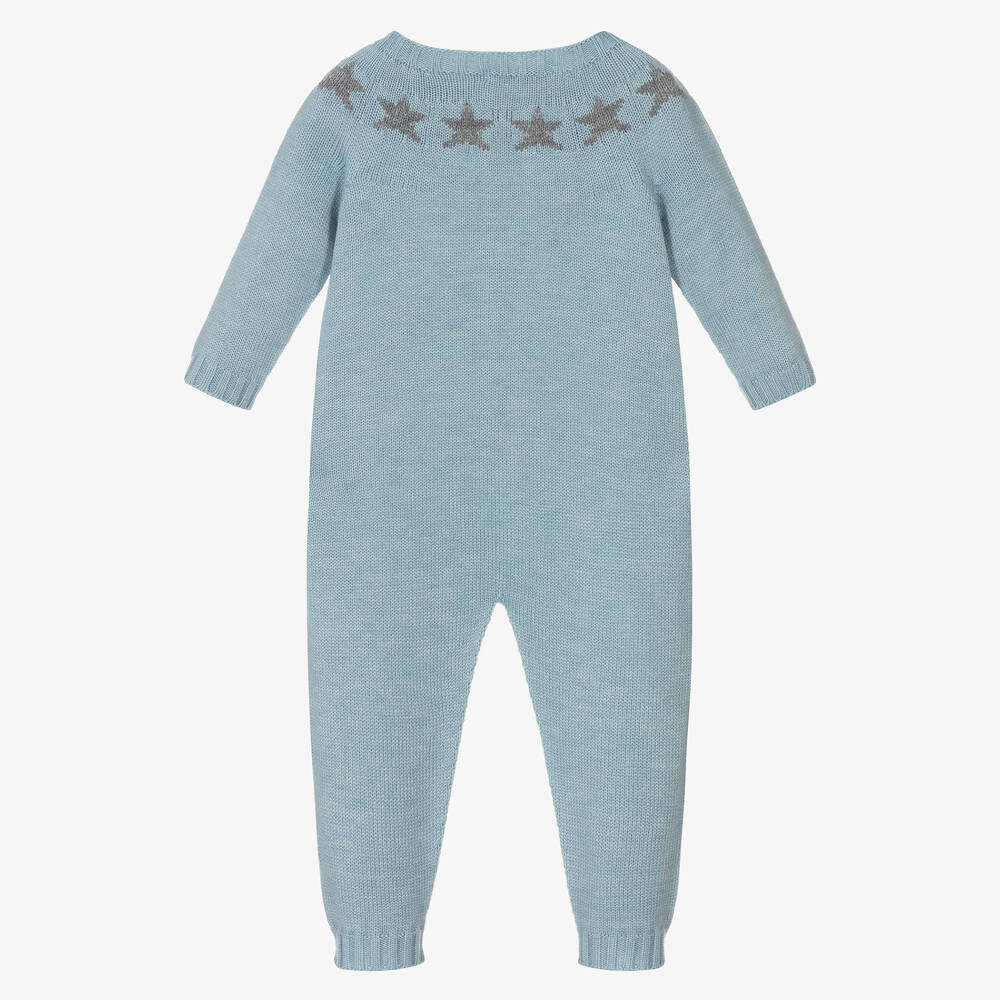 Paloma de la O-Blue Knitted Romper  | Childrensalon Outlet