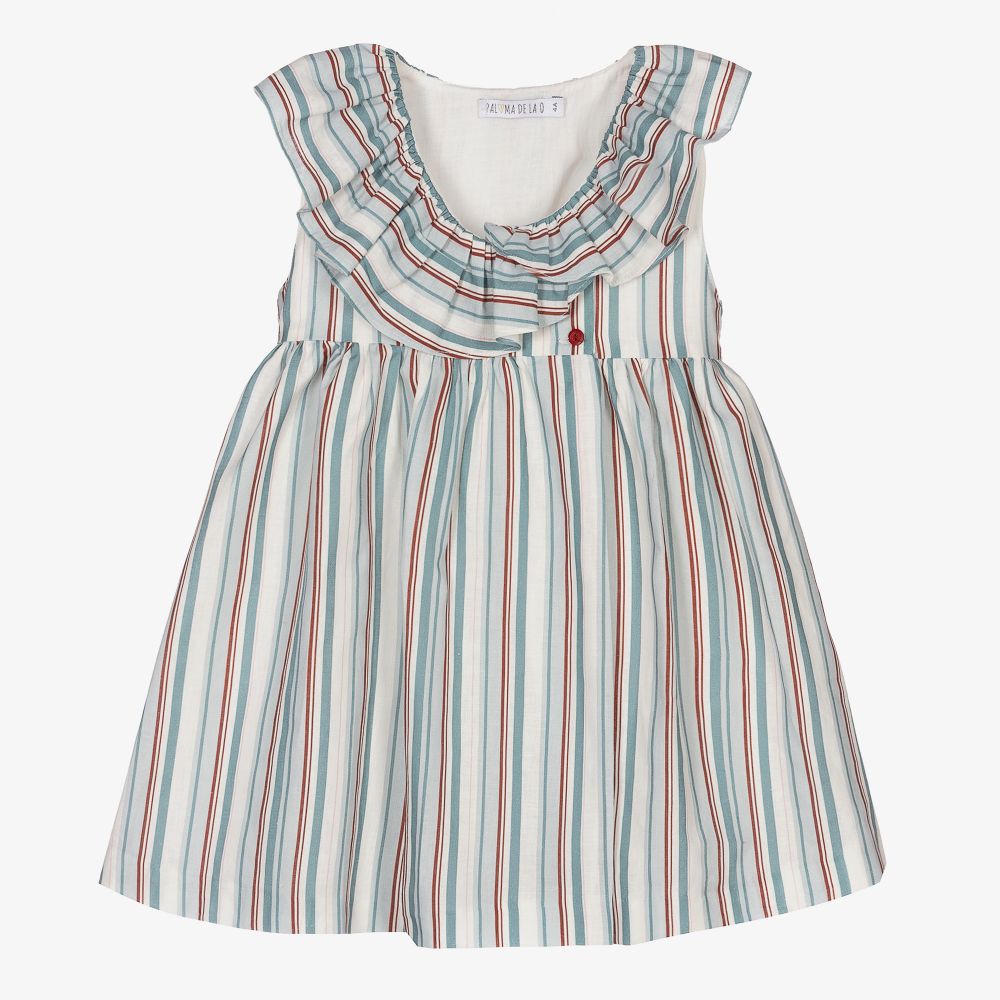 Paloma de la O - Blue & Red Striped Dress  | Childrensalon