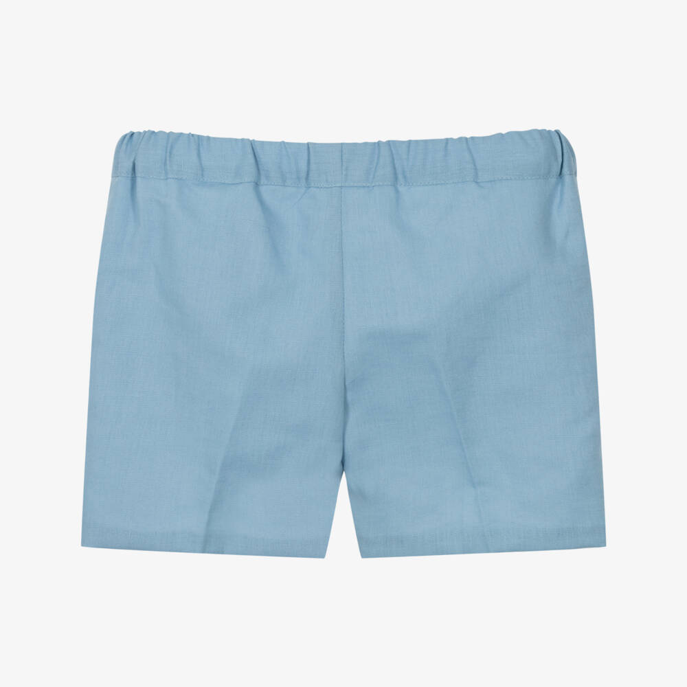 Paloma de la O-Boys Azure Linen Blend Shorts | Childrensalon Outlet