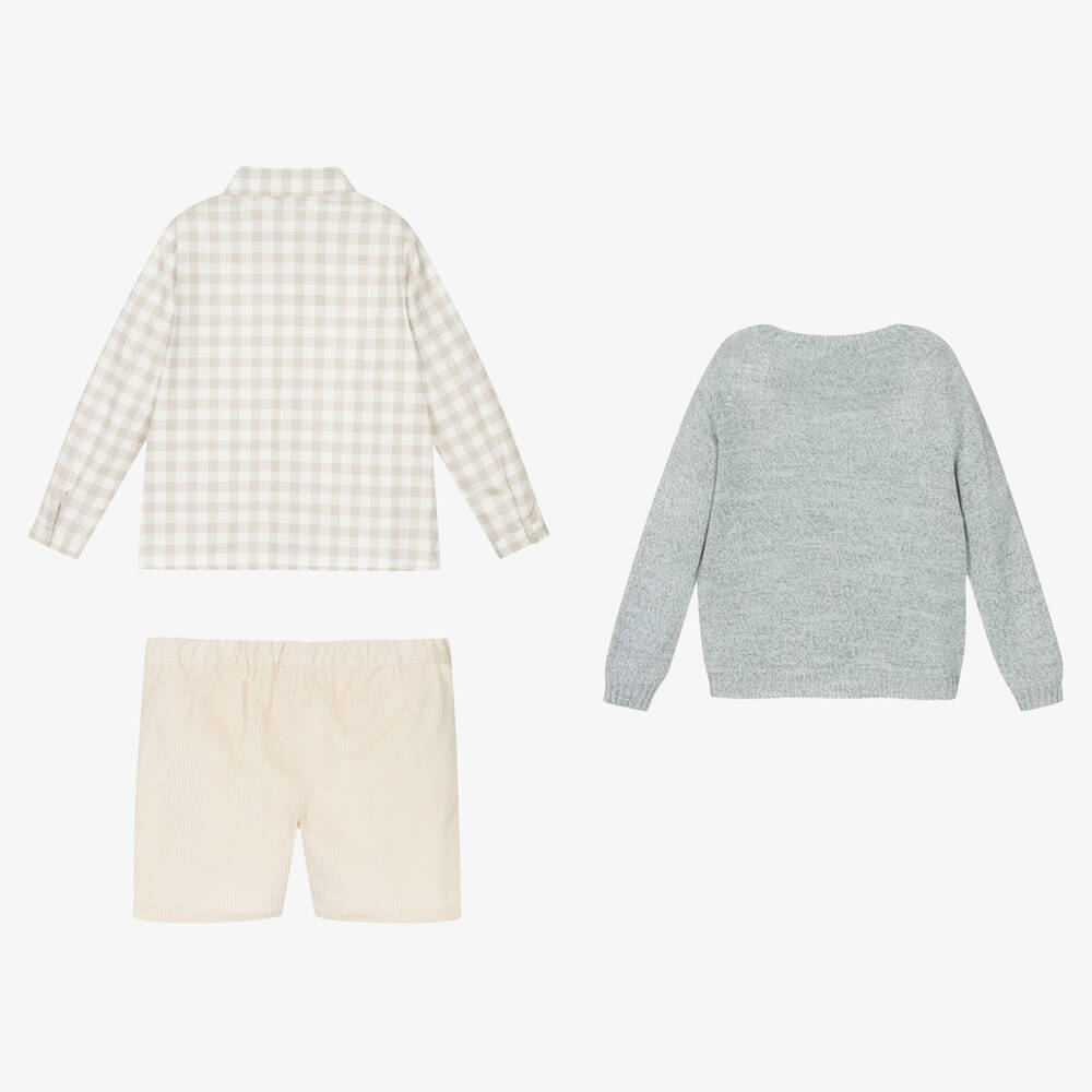 Paloma de la O-Комплект с бежевыми шортами из вельвета | Childrensalon Outlet