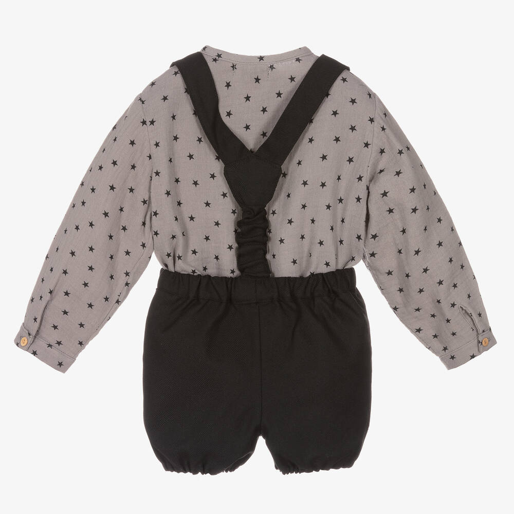 بالوما دي لا أو-طقم شورت أطفال ولادي قطن لون أسود | Childrensalon Outlet