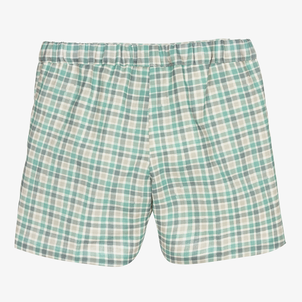 Paloma de la O-Boys Blue Check Shorts | Childrensalon Outlet