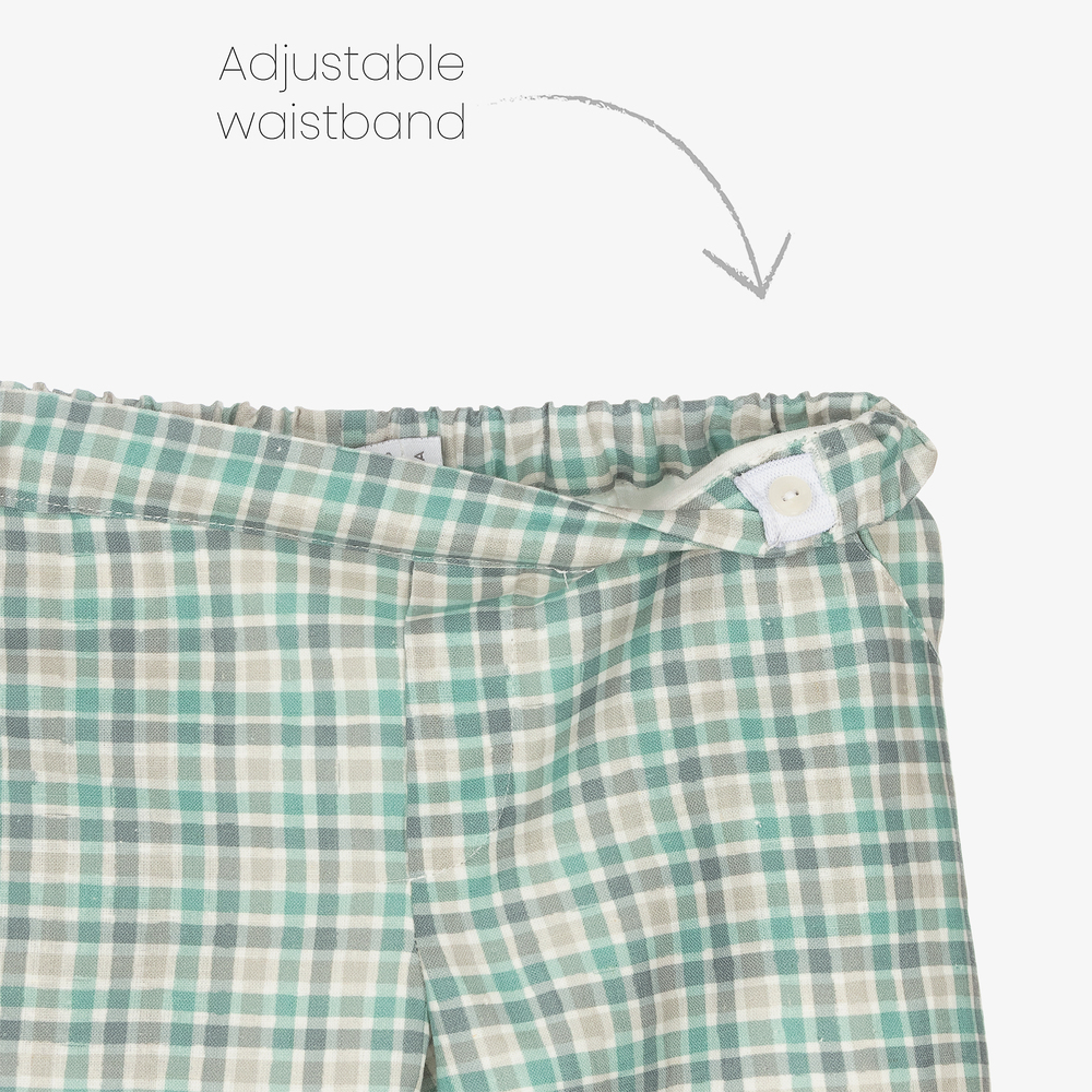 Paloma de la O-Boys Blue Check Shorts | Childrensalon Outlet