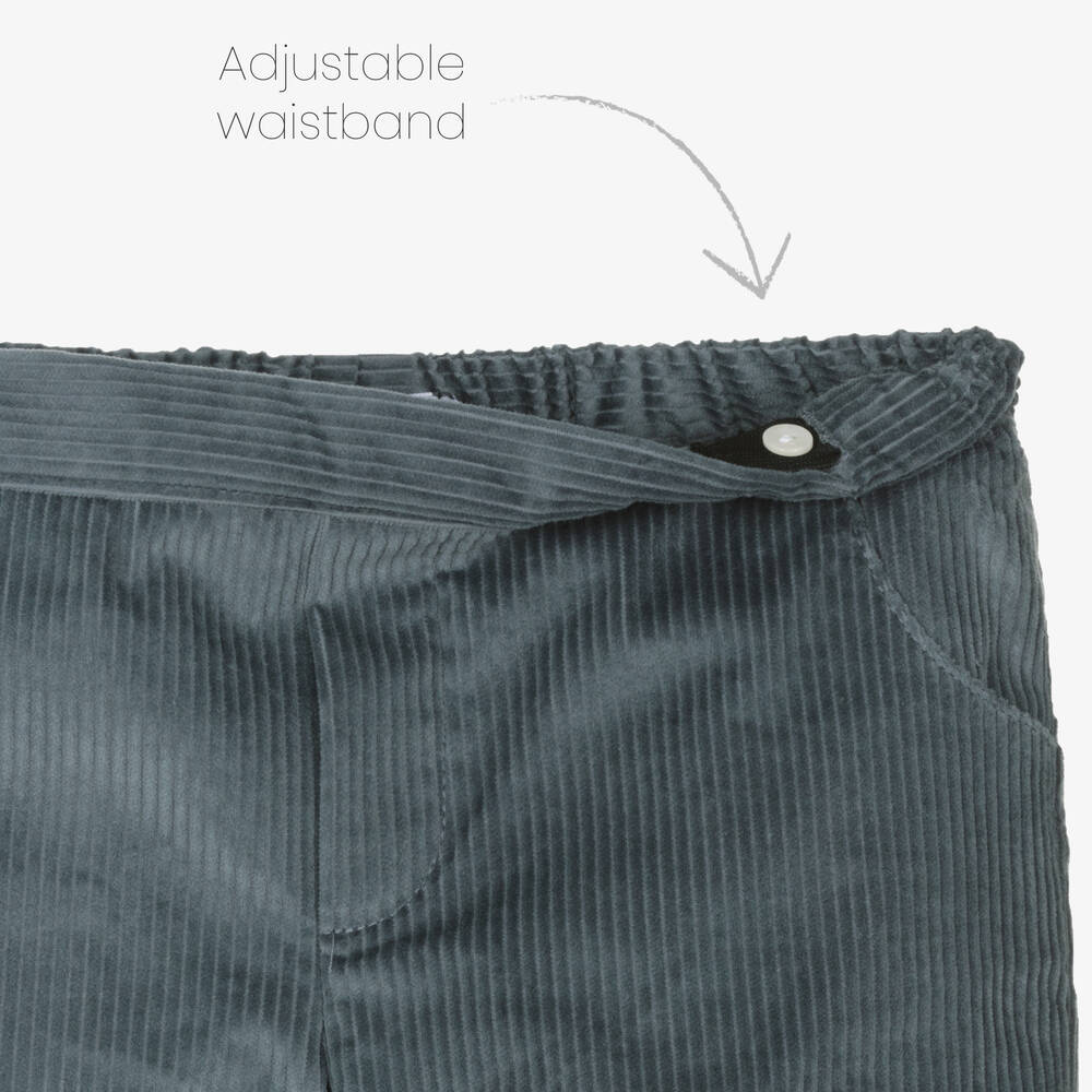 Paloma de la O-Boys Blue Corduroy Shorts Set | Childrensalon Outlet