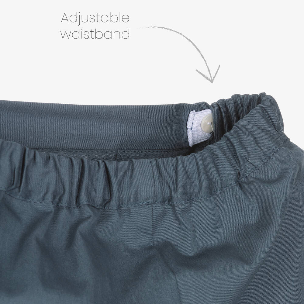 Paloma de la O-Boys Blue Cotton Shorts | Childrensalon Outlet