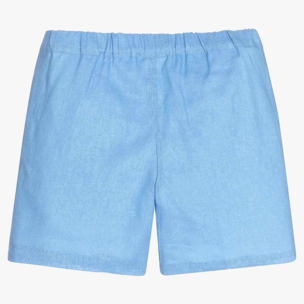 Paloma de la O-Boys Blue Linen Shorts | Childrensalon Outlet