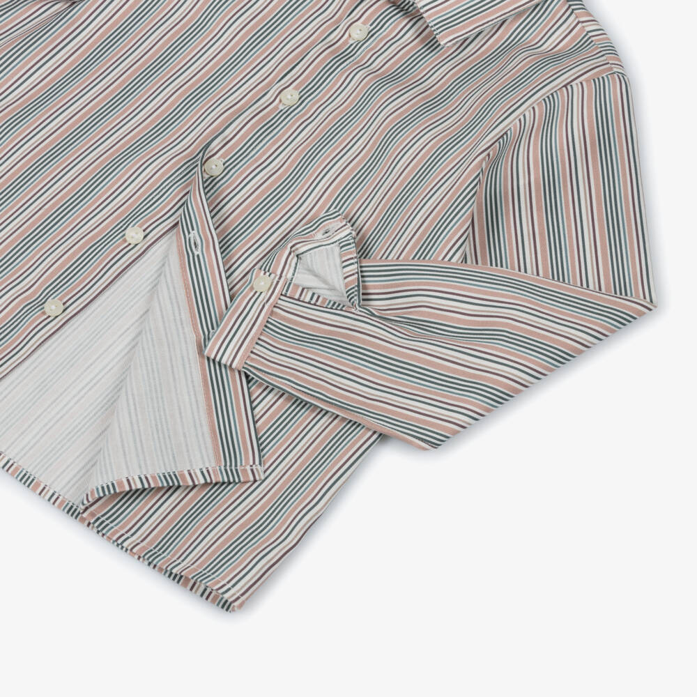 Paloma de la O-Boys Brown Knit Sweater & Purple Cotton Shorts Set | Childrensalon Outlet