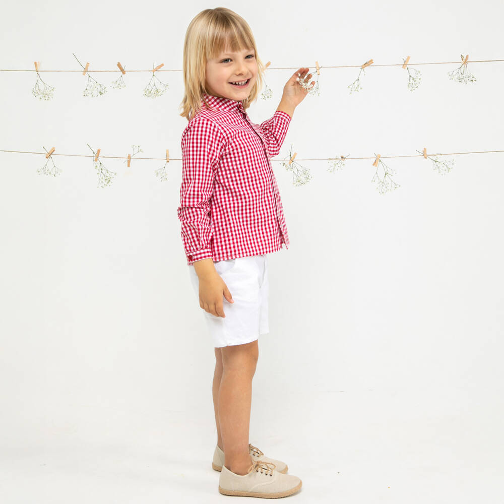 Paloma de la O-Boys Classic Crimson Shorts Ensemble | Childrensalon Outlet