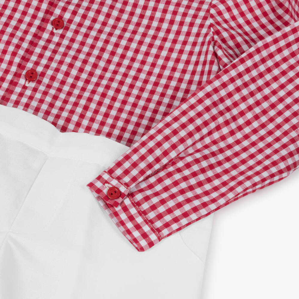 Paloma de la O-Boys Classic Crimson Shorts Ensemble | Childrensalon Outlet