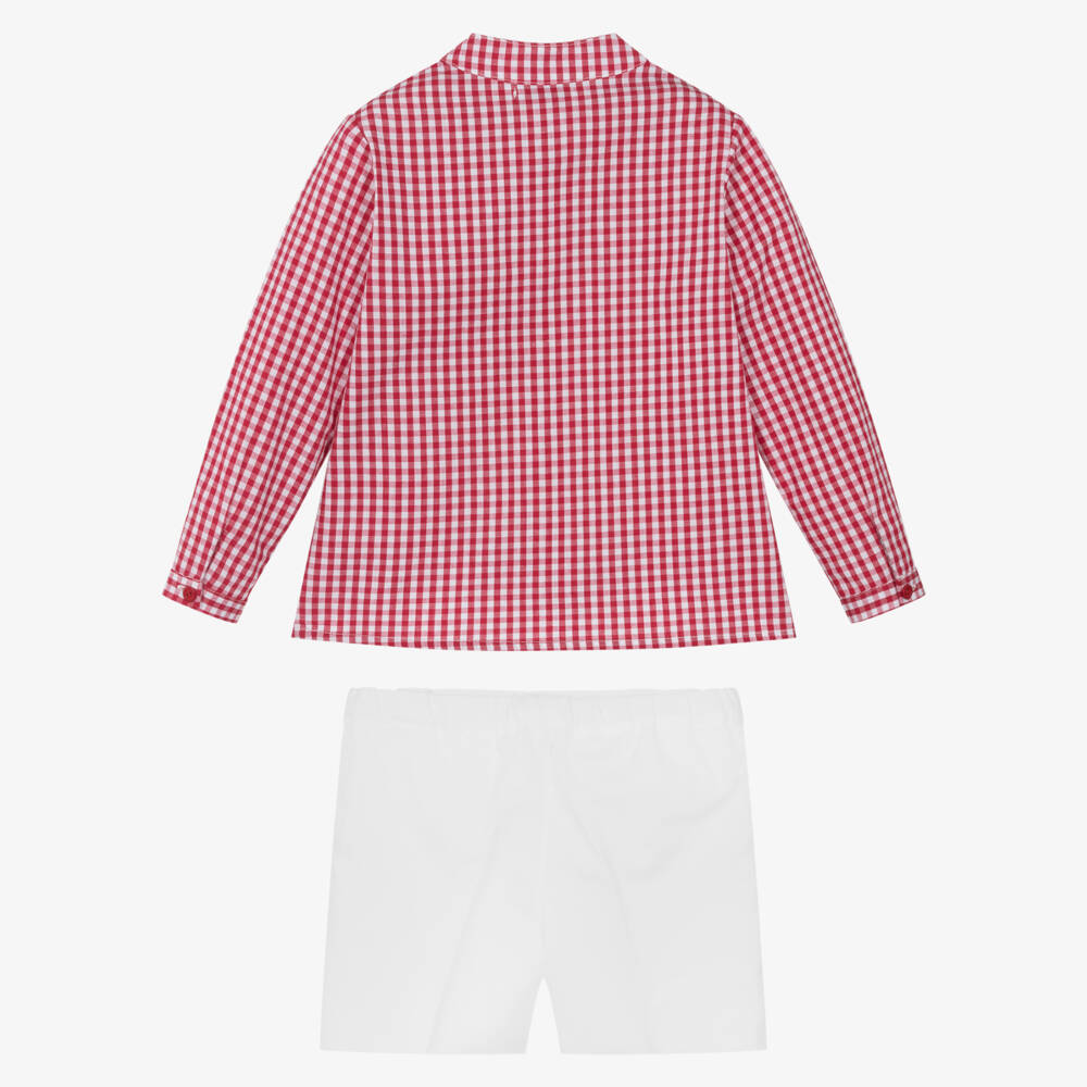 Paloma de la O-Boys Classic Crimson Shorts Ensemble | Childrensalon Outlet