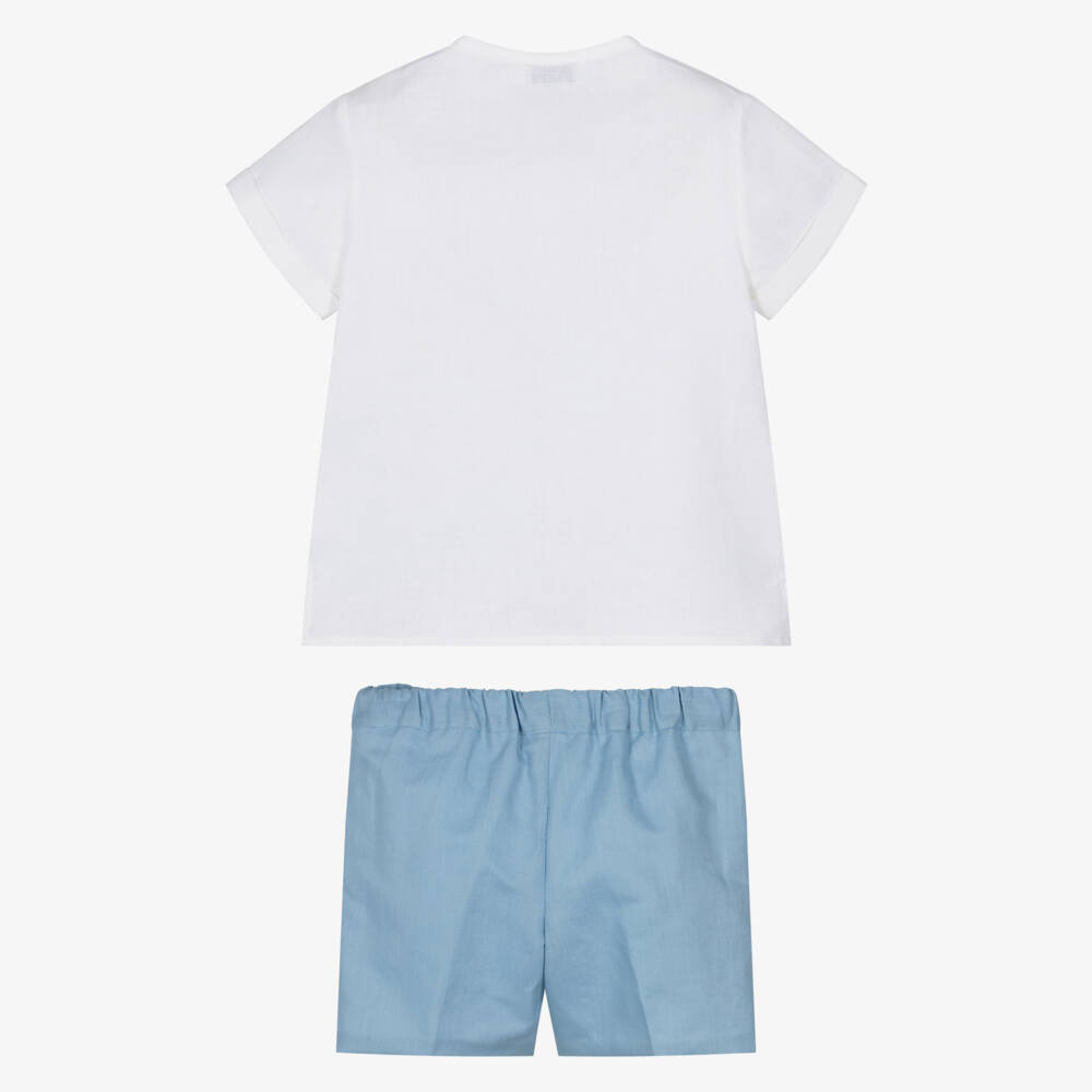 Paloma de la O-طقم كلاسيكي عاجي وأزرق للأولاد | Childrensalon Outlet