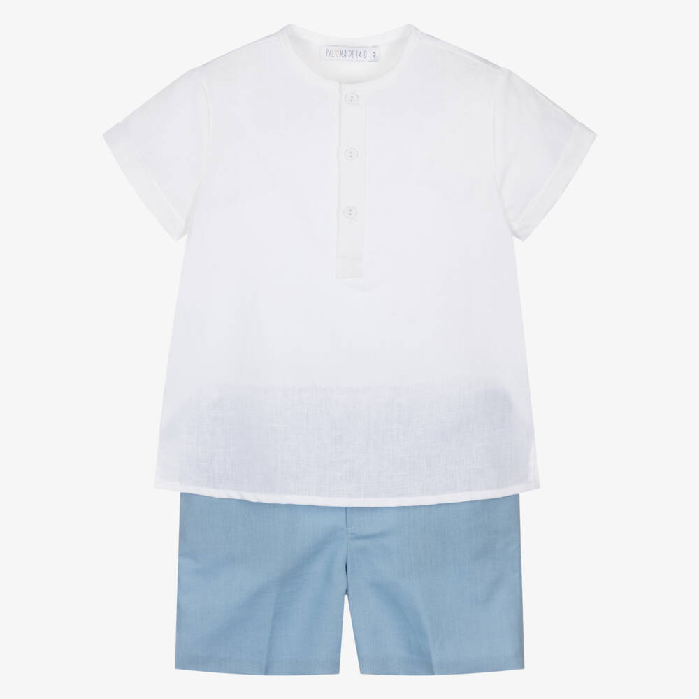 Paloma de la O-Классический кремовый и лазурный комплект для мальчиков | Childrensalon Outlet