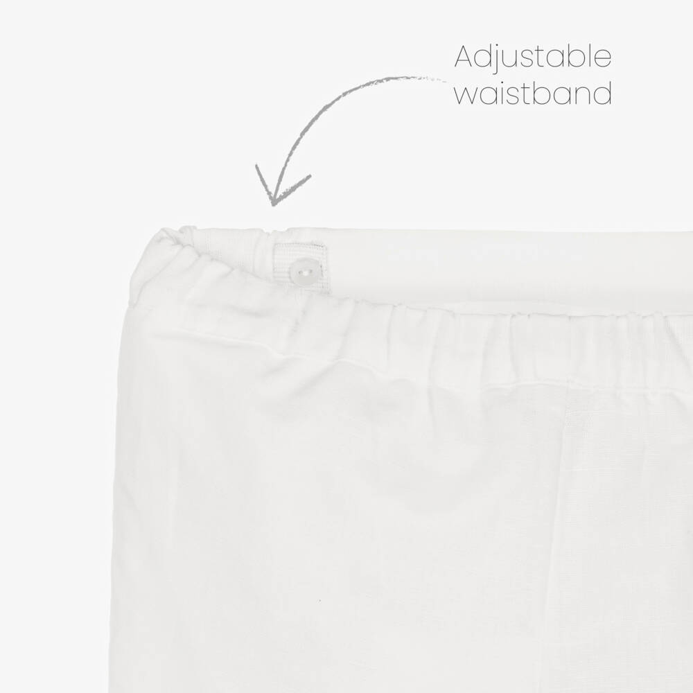 Paloma de la O-Boys Classic White Linen Blend Shorts | Childrensalon Outlet