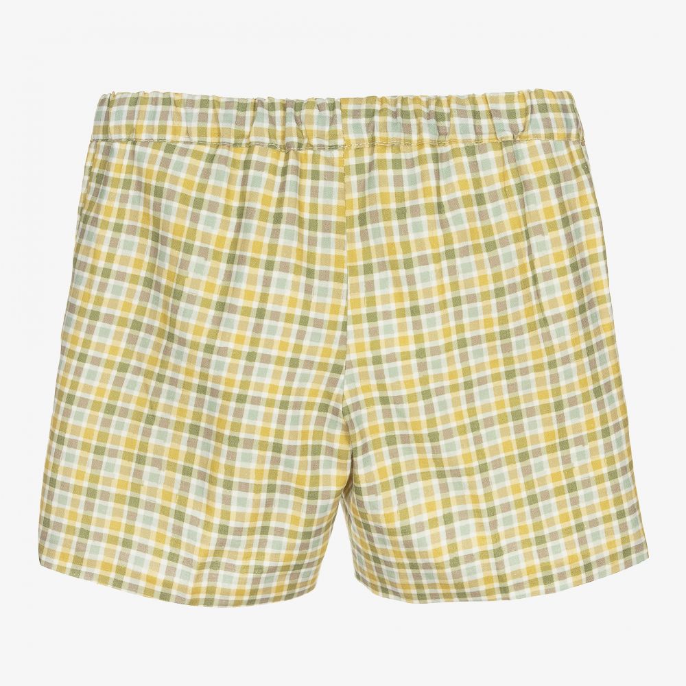 Paloma de la O-Boys Green Check Shorts | Childrensalon Outlet