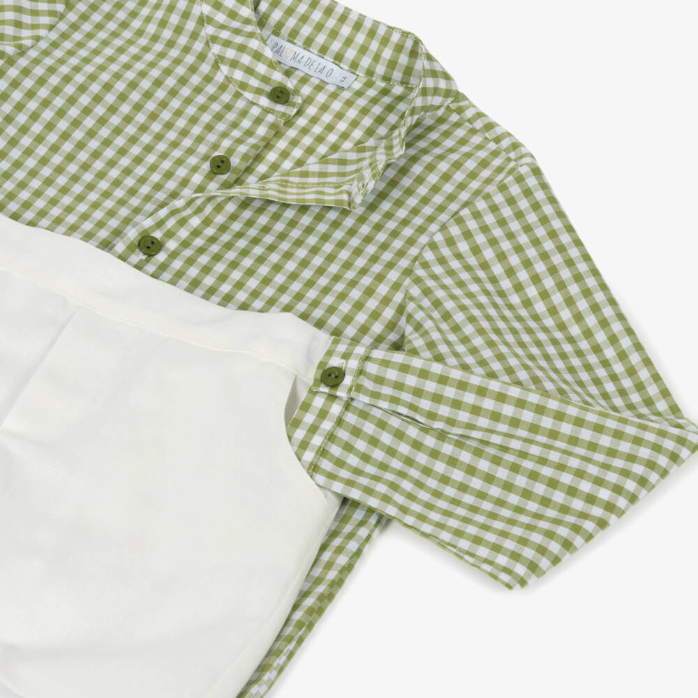 Paloma de la O-Летний комплект для мальчиков зелёный кремовый | Childrensalon Outlet