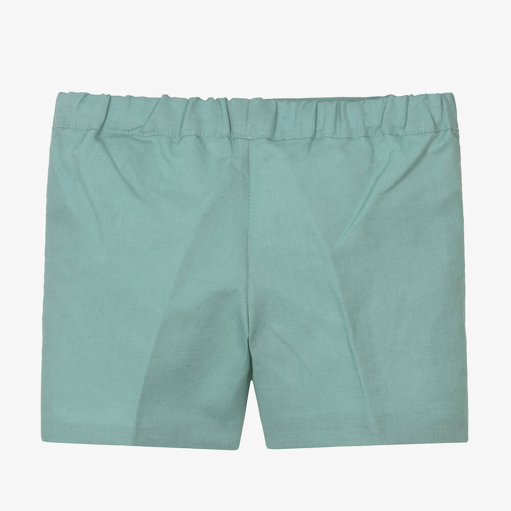 بالوما دي لا أو-شورت كتان وقطن لون أخضر للأولاد | Childrensalon Outlet