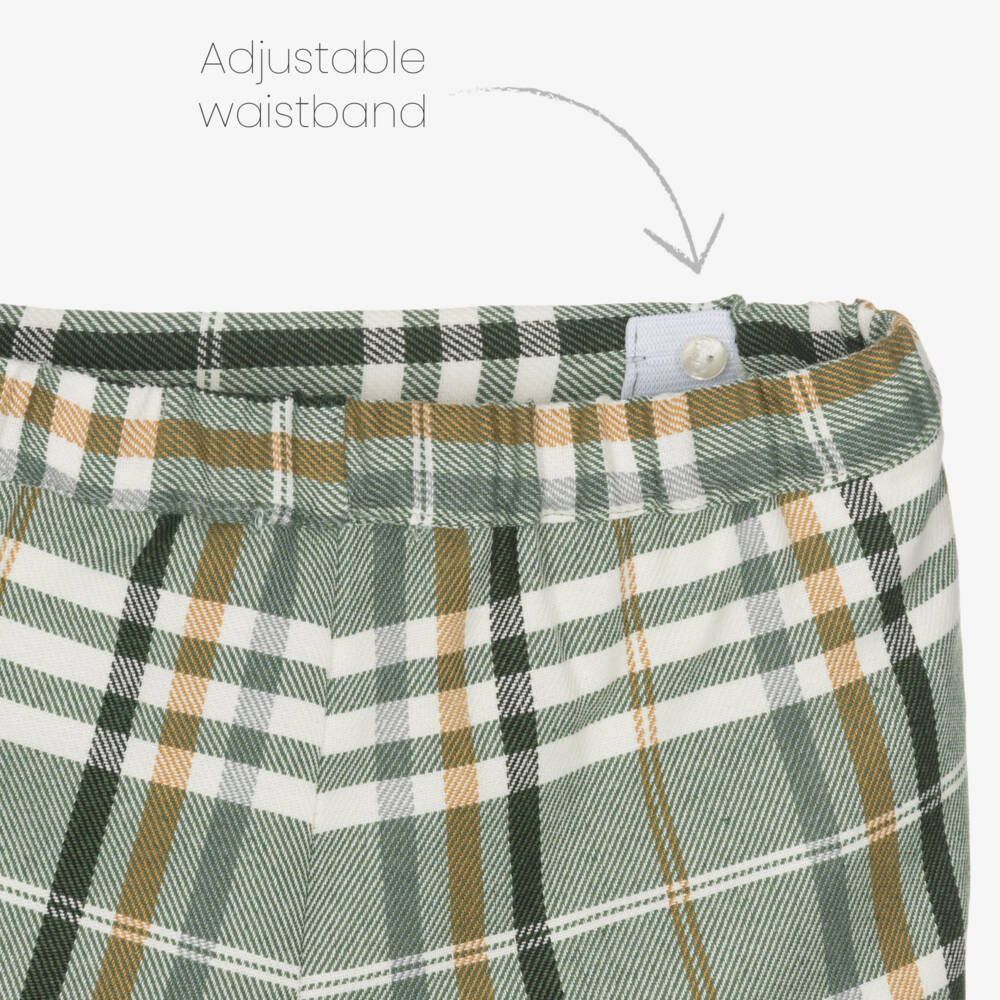 Paloma de la O-Boys Green Plaid Shorts Ensemble | Childrensalon Outlet