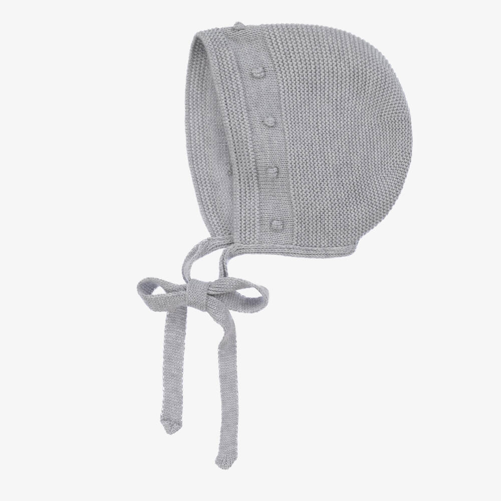 Paloma de la O-Boys Grey Cosy Knit Bonnet | Childrensalon Outlet