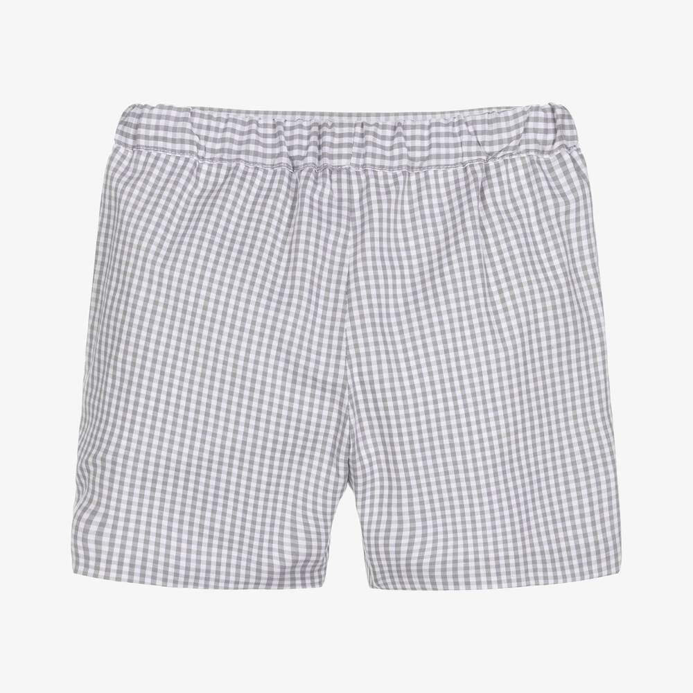 Paloma de la O-Серые хлопковые шорты в мелкую клетку | Childrensalon Outlet