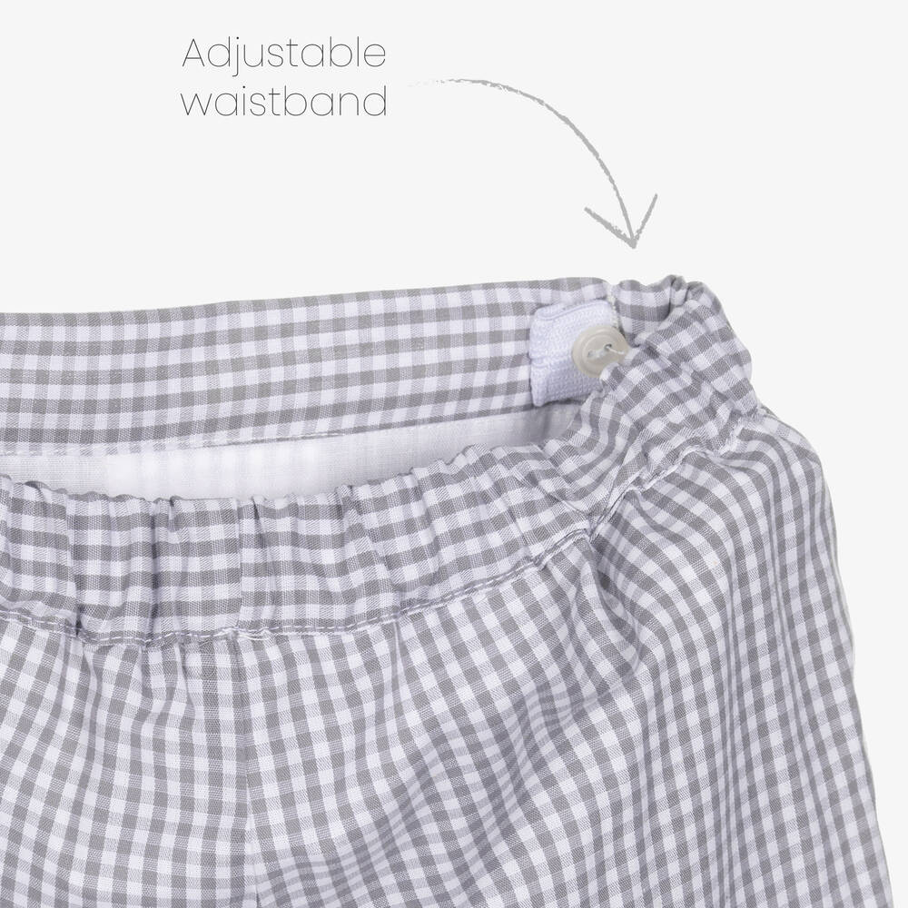 Paloma de la O-Серые хлопковые шорты в мелкую клетку | Childrensalon Outlet