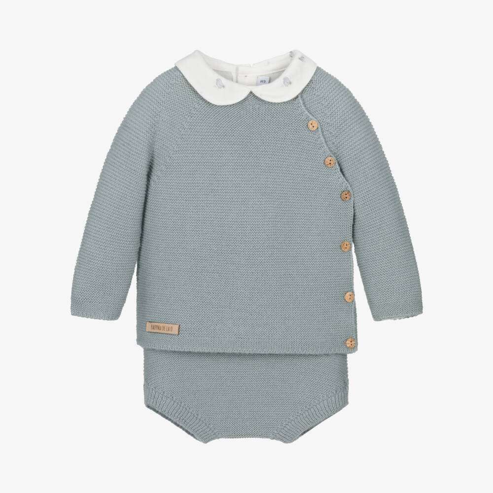 Paloma de la O-Boys Grey Merino Wool Shorts Ensemble | Childrensalon Outlet