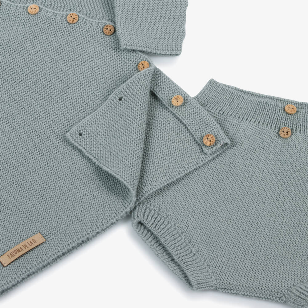 Paloma de la O-Boys Grey Merino Wool Shorts Ensemble | Childrensalon Outlet