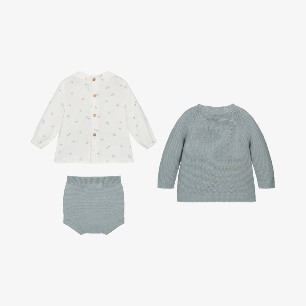 Paloma de la O-Boys Grey Merino Wool Shorts Ensemble | Childrensalon Outlet
