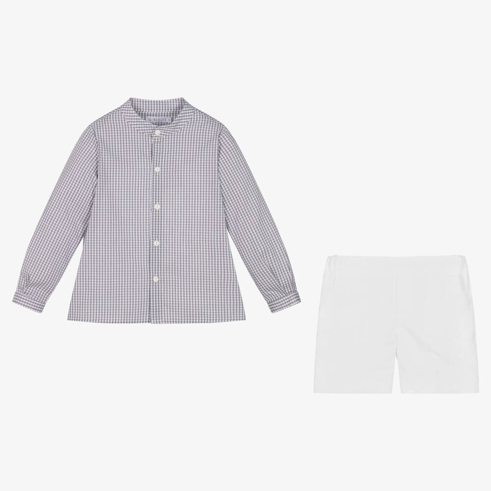 Paloma de la O Chemise grise et short blanc gar on
