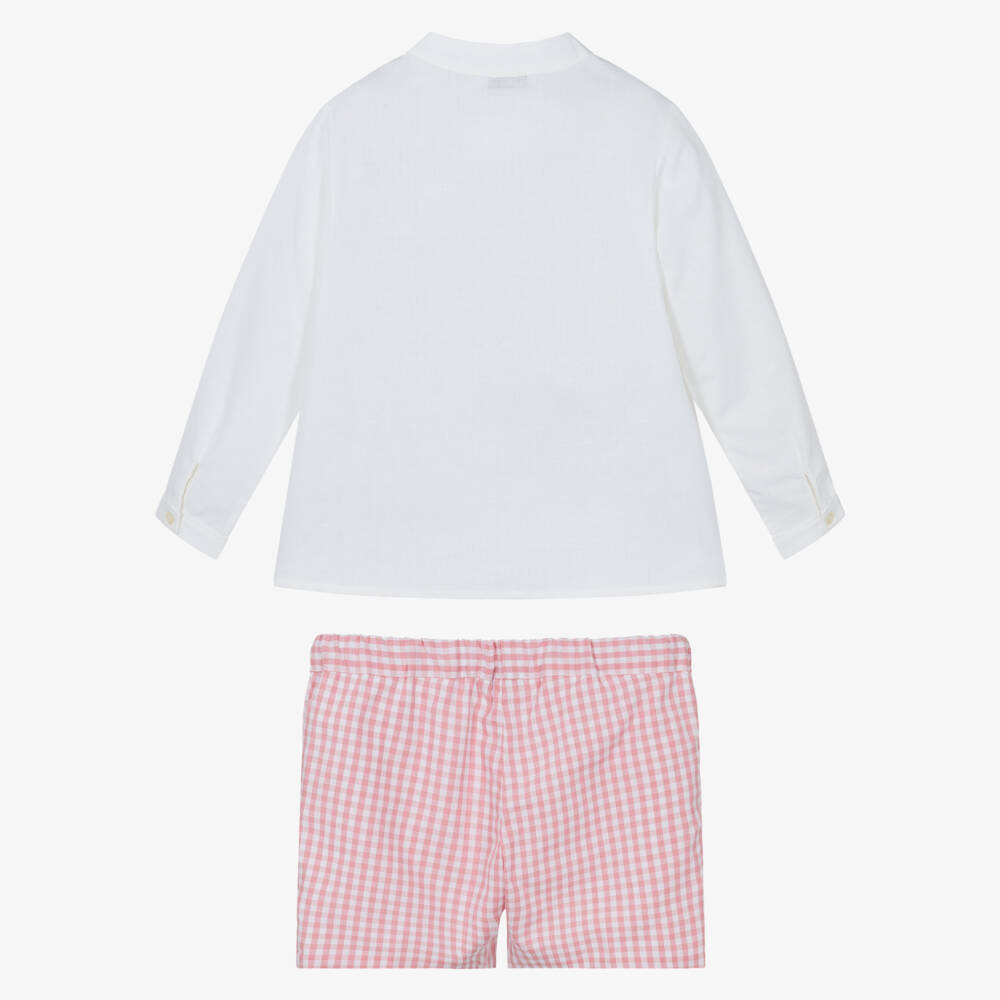 Paloma de la O-Кремовый и розовый комплект шорт для мальчиков | Childrensalon Outlet