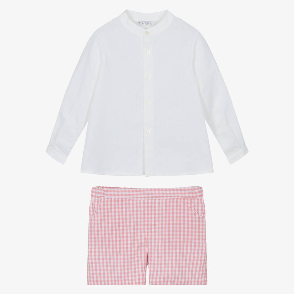 Paloma de la O-Кремовый и розовый комплект шорт для мальчиков | Childrensalon Outlet