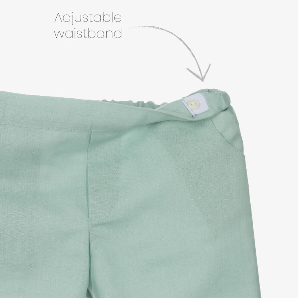 Paloma de la O-Boys Mint Green Linen Blend Set | Childrensalon Outlet