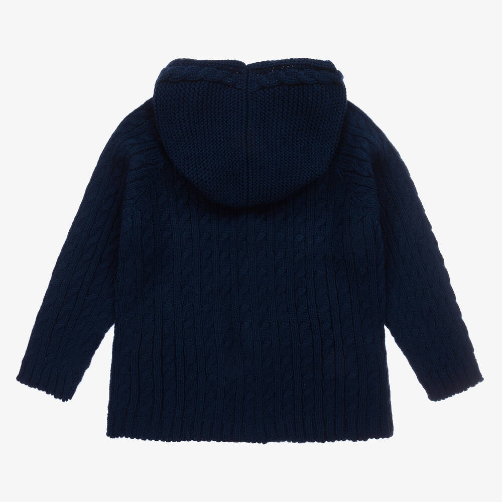 Paloma de la O-كارديغان هودي أكريليك محبوك لون كحلي للأولاد | Childrensalon Outlet