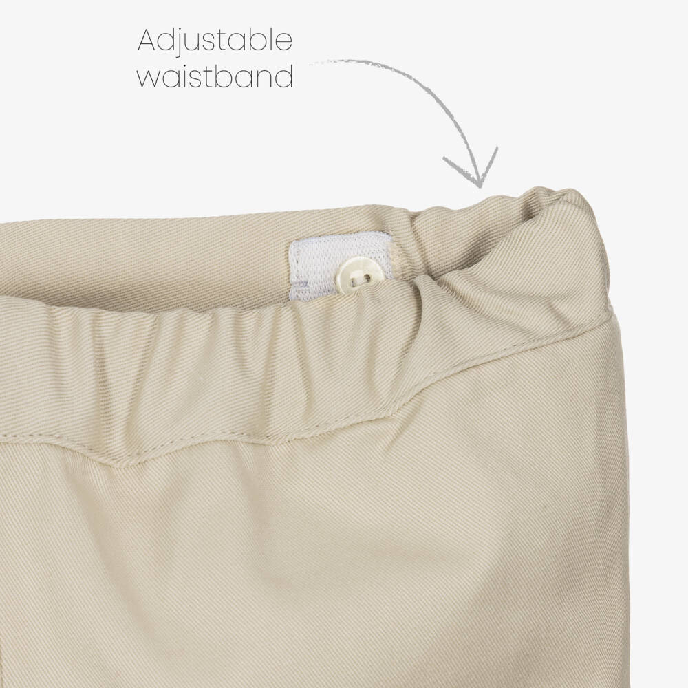 Paloma de la O-Boys Red Knit Sweater & Beige Cotton Shorts Set | Childrensalon Outlet