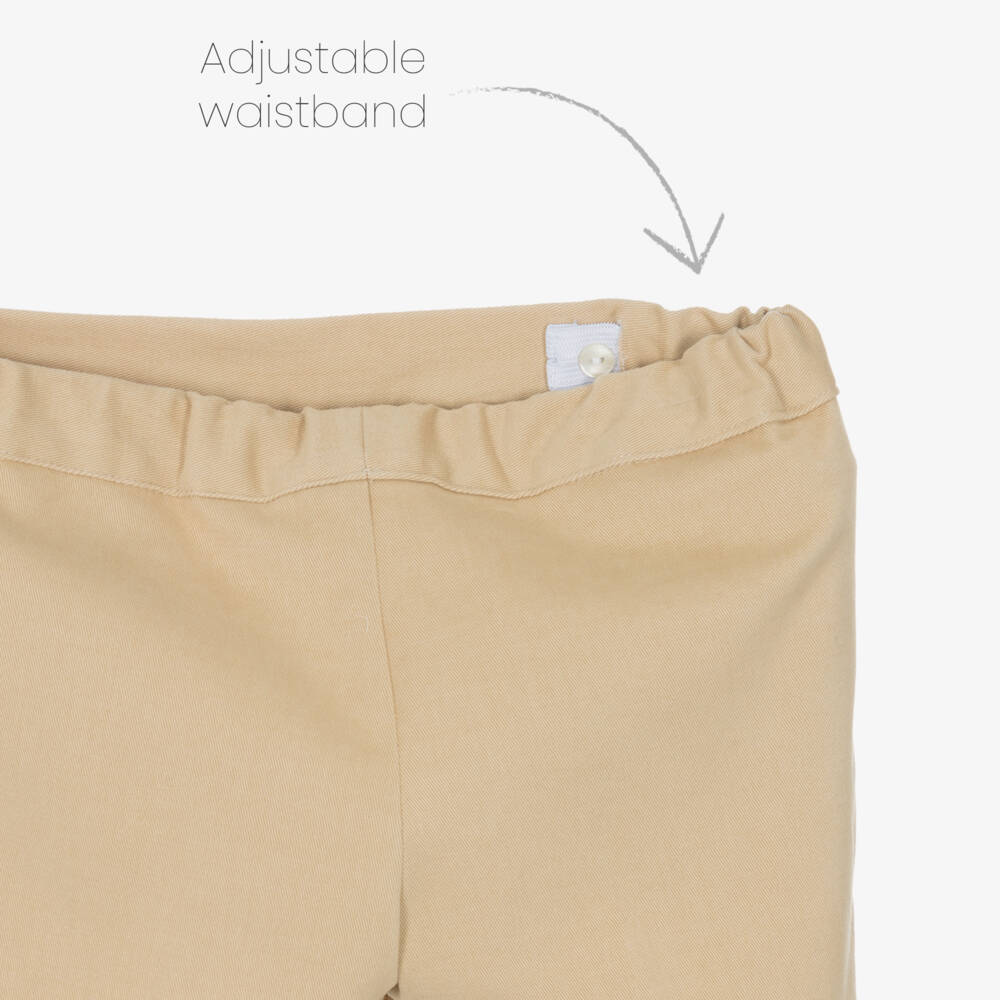 Paloma de la O-Boys Soft Beige Woven Shorts | Childrensalon Outlet