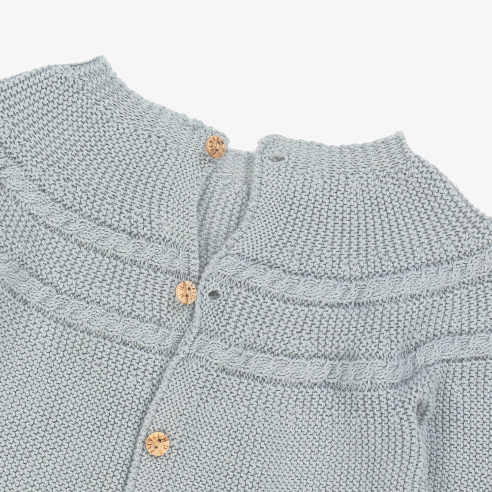 Paloma de la O-Boys Soft Knit Blue Babygrow Ensemble | Childrensalon Outlet