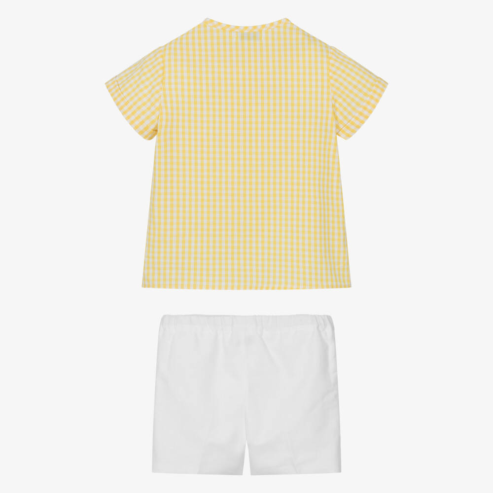 Paloma de la O-طقم أولاد من الكتان والقطن بلون الشمس | Childrensalon Outlet