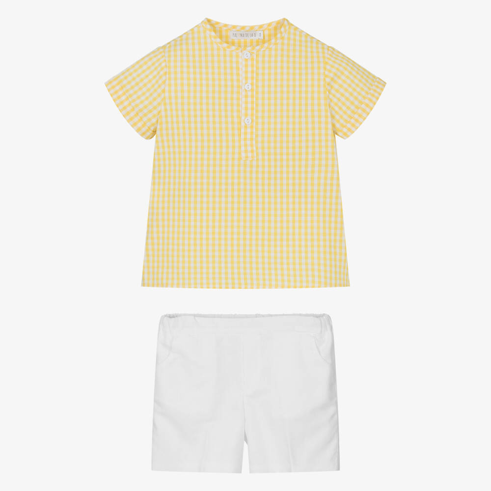 Paloma de la O-طقم أولاد من الكتان والقطن بلون الشمس | Childrensalon Outlet