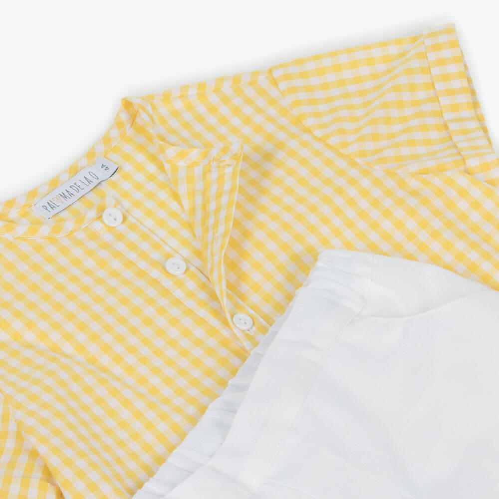 Paloma de la O-طقم أولاد من الكتان والقطن بلون الشمس | Childrensalon Outlet