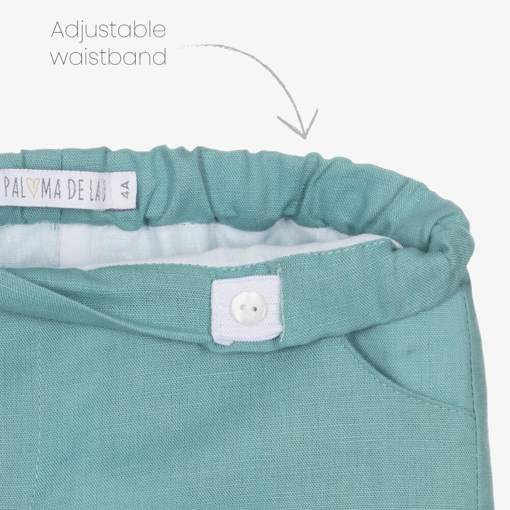 Paloma de la O-Boys White & Green Check Shorts Set | Childrensalon Outlet