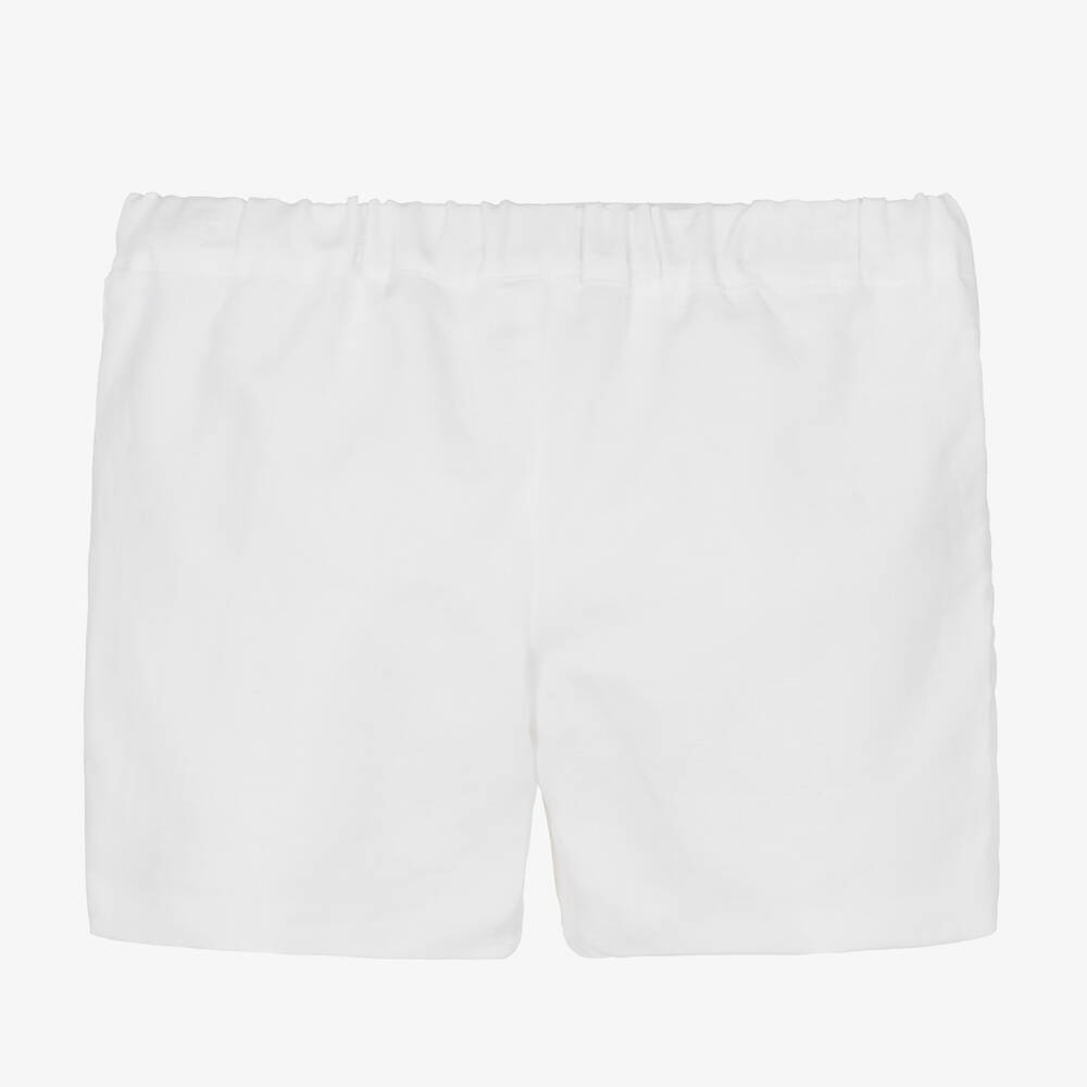 Paloma de la O-Boys White Linen & Cotton Shorts | Childrensalon Outlet