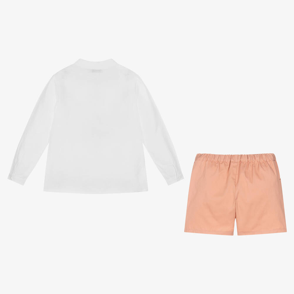 Paloma de la O-Белая рубашка и розовые шорты | Childrensalon Outlet